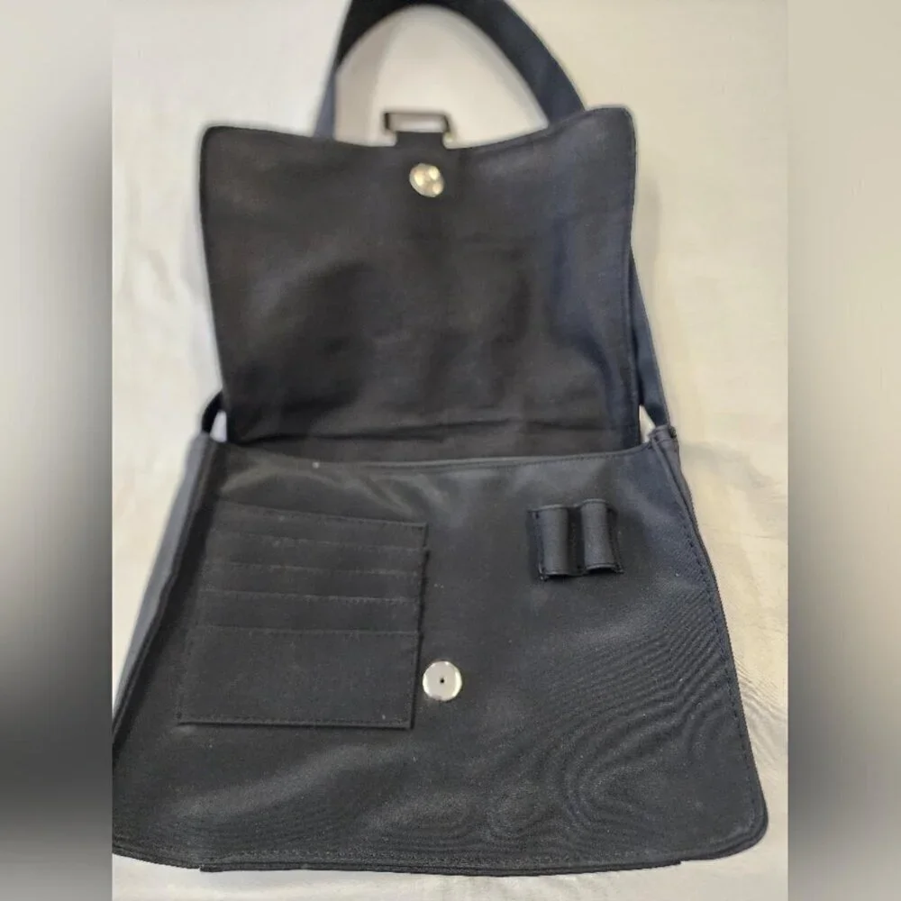Black Nylon Shoulder Bag Crossbody Purse